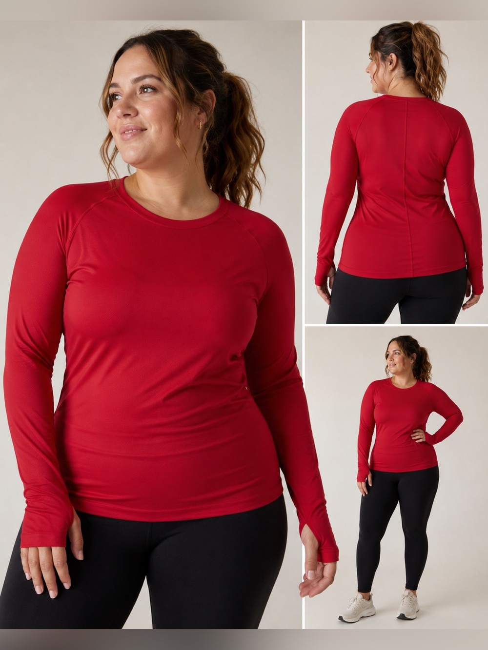 Athleta Women’s 2X Red Long Sleeve Athletic Top Lightweight